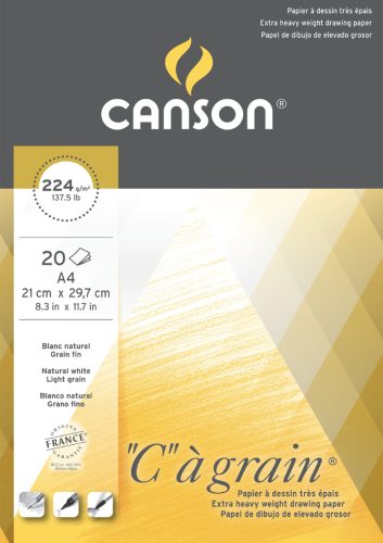 CANSON Bloc papier à dessin 'C' à grain, 224 g/m2, A3