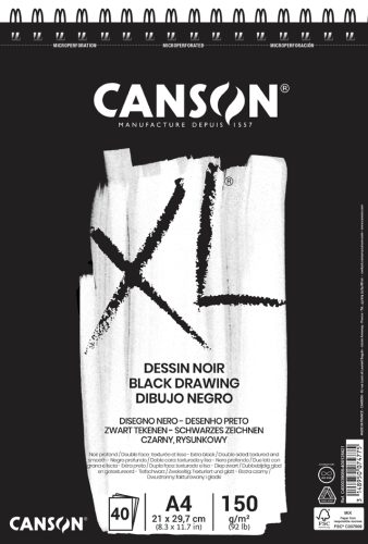 CANSON Bloc à croquis et études XL Noir, A3, noir