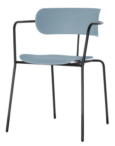 PAPERFLOW Chaise visiteur BISTRO, set de 4, bleu