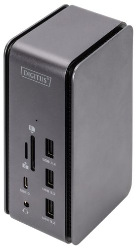 DIGITUS Station d'accueil USB 4.0 8K, USB type-C, gris/noir