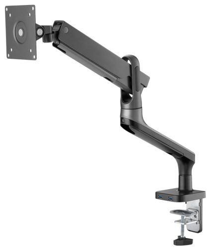 DIGITUS Support écran design avec 2x USB, pince de fixation