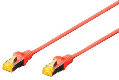 DIGITUS Câble de brassage Cat.6A, S/FTP, 15,0 m, rouge