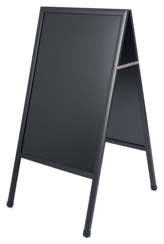 Bi-Office Panneau trottoir, avec tableau noir, noir