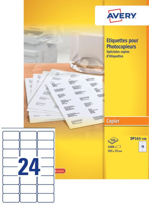AVERY Etiquette pour photocopieur, 70 x 36 mm, blanc