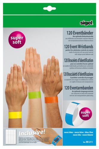 sigel Bracelets ID 'Super Soft', petit paquet, bleu néon