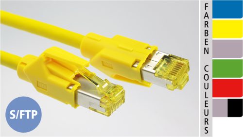 EC-net Câble patch Cat. 6A S/FTP, jaune, 5 m