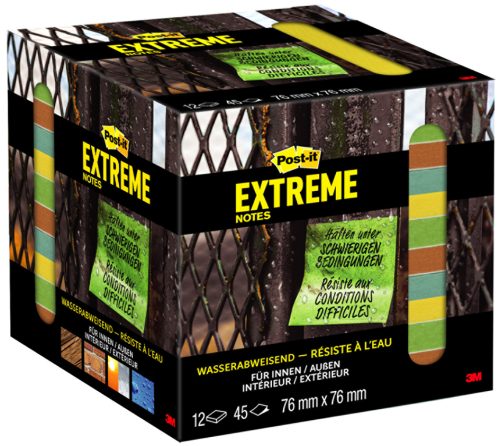Post-it Bloc-note adhésif Extreme Notes 76x76 mm, pack de 12