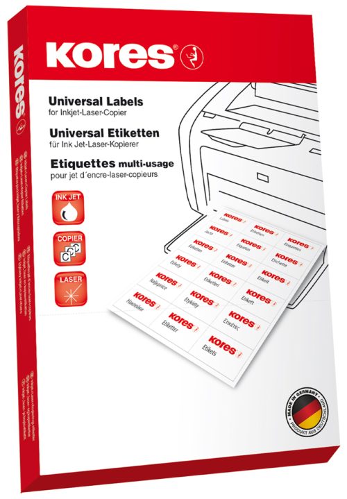 Kores Etiquette universelle, 105 x 99 mm, blanc