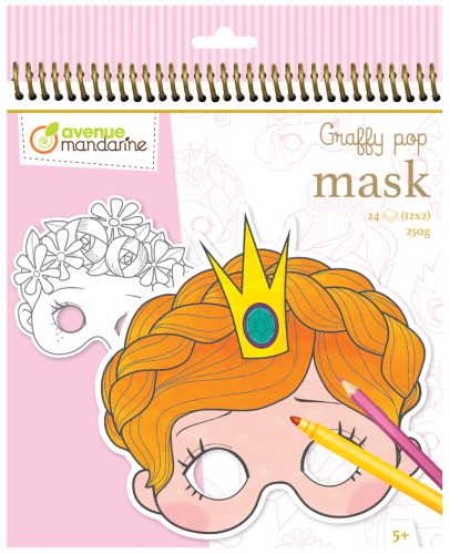 My Mandarine Carnet de coloriage Graffy Pop Mask 'Girl'