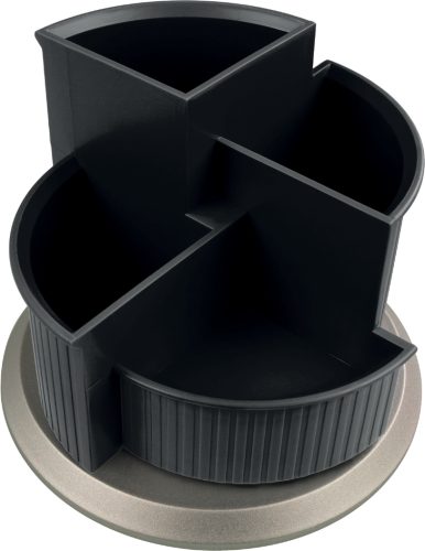 helit Pot multifonction Silver, 4 compartiments, noir/argent
