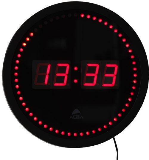 ALBA Horloge murale 'HORLED', à quartz, en plastique, noir