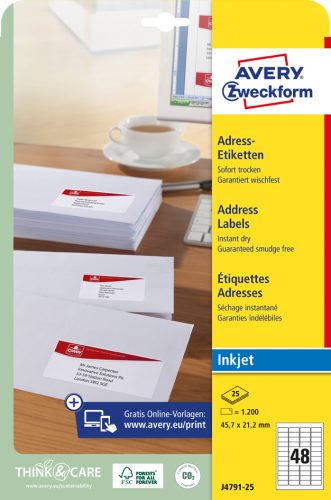 AVERY Zweckform Etiquette d'adresse jet encre,63,5 x 33,9 mm