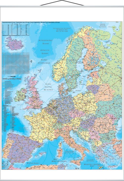 FRANKEN Carte de l'Europe, laminé, 970 x 1.370 mm