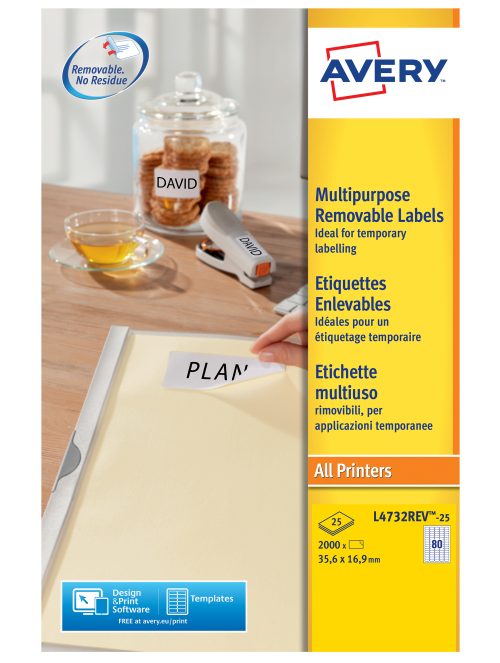 AVERY Etiquette multi-usage, enlevable, 45,7 x 21,2 mm