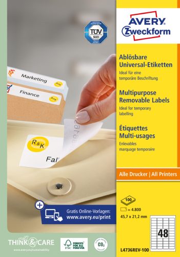 AVERY Zweckform Etiquette universelle, 99,1 x 42,3 mm, blanc