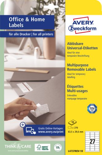 AVERY Zweckform Etiquette universelle, 63,5 x 29,6 mm, blanc