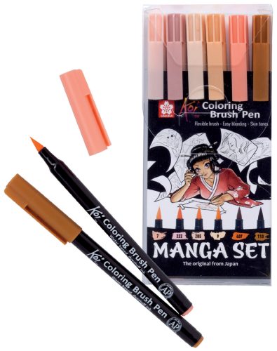 SAKURA Set Manga Koi Coloring Brush, étui de 6