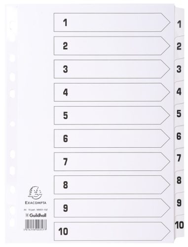 EXACOMPTA Intercalaires en carton 1-10, A4, 10 touches