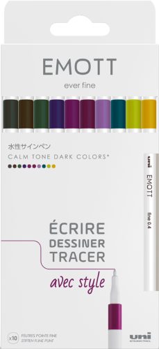 uni-ball Feutre EMOTT, set de 10 'Calm-Tone Colors'