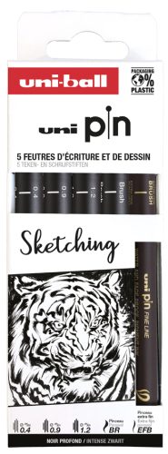 uni-ball Feutre technique PIN 'Sketching' PF, set de 5