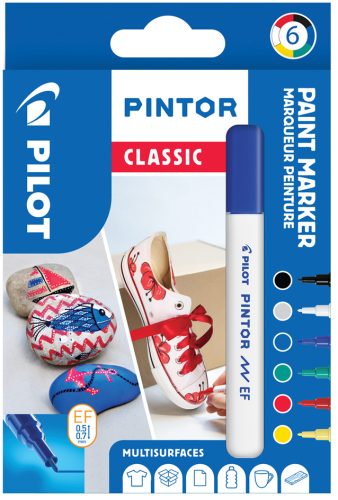 PILOT Marqueur à pigment PINTOR, medium, set de 6 'CLASSIC'