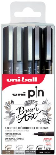 uni-ball Feutre technique PIN PF 'Brusch Art', set de 5