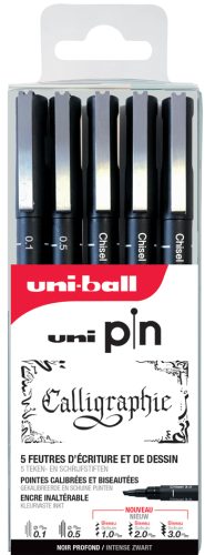 uni-ball Feutre technique PIN PF 'Calligraphy', set de 5