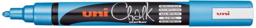 uni-ball Marqueur craie Chalk marker PWE5M, bleu métallique