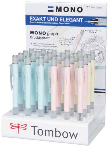 TOMBOW Porte-mines 'MONO graph' Pastel, présentoir de 24