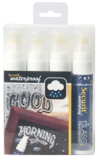 Securit Feutre-craie WATERPROOF LARGE, étui de 4, assorti