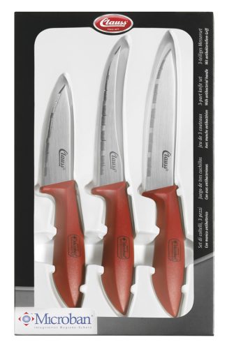 Clauss Set de couteaux, 3 pièces, rouge