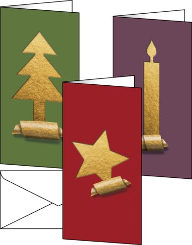 sigel Set de cartes de Noël 'Cut-out style', long (2/3 A4)