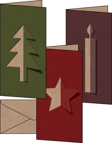 sigel Set de cartes de Noël 'Cut-out style', long (2/3 A4)