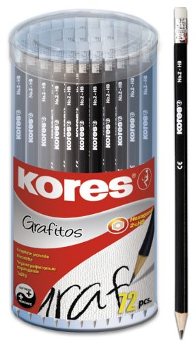 Kores crayon 'GRAFITOS', dureté: HB, hexagonal, 72 pièces