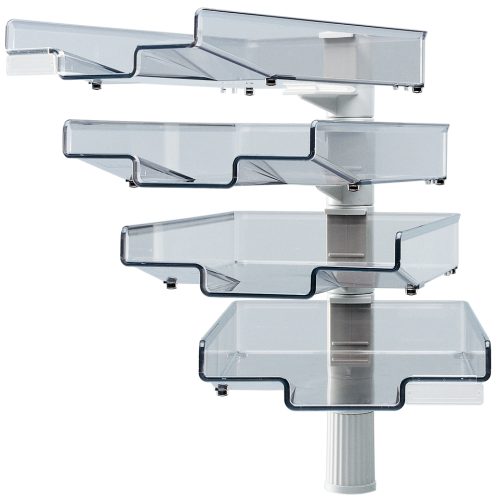 Hansa Colonne pivotante avec 4 bacs courrier, gris clair
