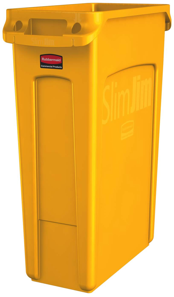 Rubbermaid Collecteur de déchets Slim Jim, 87 litres, jaune