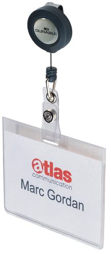 DURABLE Badge avec enrouleur, 90 x 60 mm