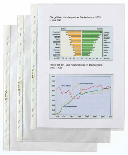 HETZEL pochettes perforées Top Qualité, format A4, en PP