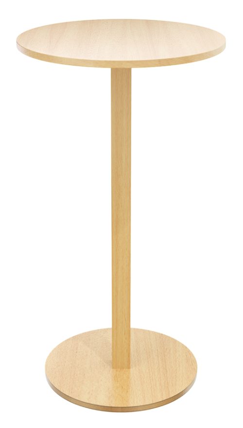 PAPERFLOW Table haute Woody, diam. 600 mm, jaune/hêtre
