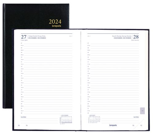brepols Agenda Carré 1 jour 'Saturnus Basic', 2025, noir