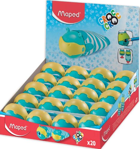 Maped Taille-crayons CROC CROC HIPPO, turquoise, présentoir