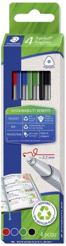 STAEDTLER Fineliner triplus Eco+ Editoin, étui carton de 4