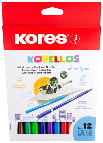Kores Feutre de coloriage 'Korello', fin, étui carton de 12