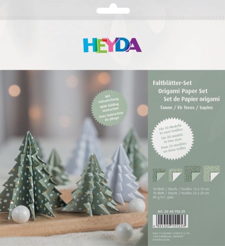 HEYDA Set de feuilles de papier à plier 'Sapin eucalyptus'
