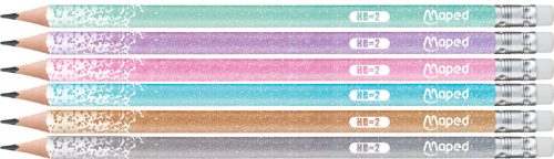 Maped Crayon graphite bois HB GLITTER, avec gomme