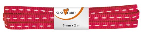 SUSY CARD Ruban cadeau 'ruban à points', 15 mm x 2 m, rouge