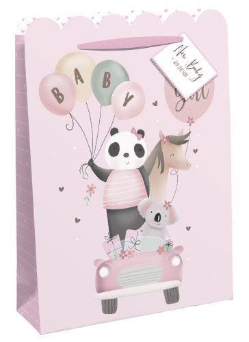 Clairefontaine Sac cadeau 'Baby rose', moyen