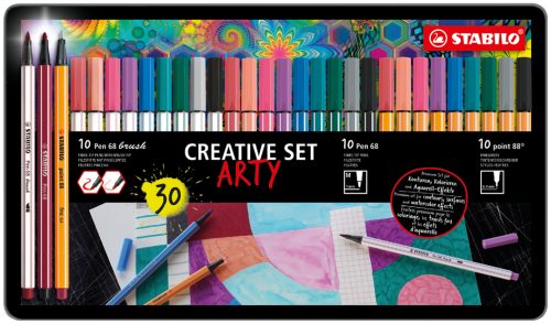 STABILO Set Créatif 'ARTY', étui en métal de 30 pièces
