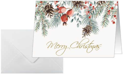 sigel Carte de Noël 'Red berries and pine cones', A6