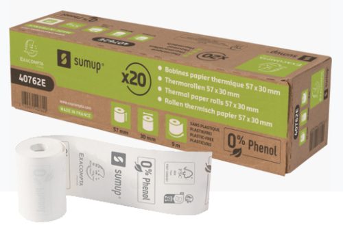 EXACOMPTA Bobine pour ticket CB SumUp, 57 mm x 9 mm, blanc